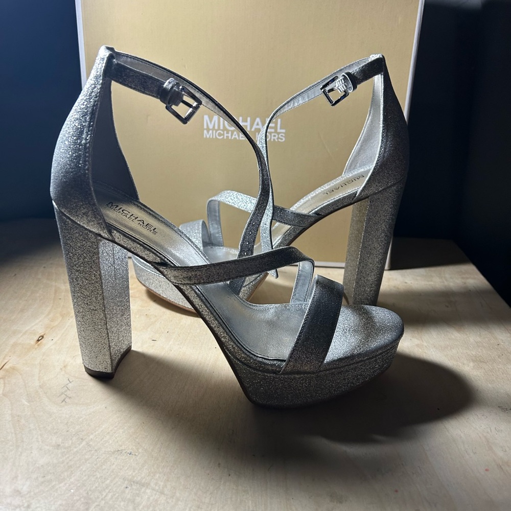 Tanner Glitter Platform Sandal Michael Kors